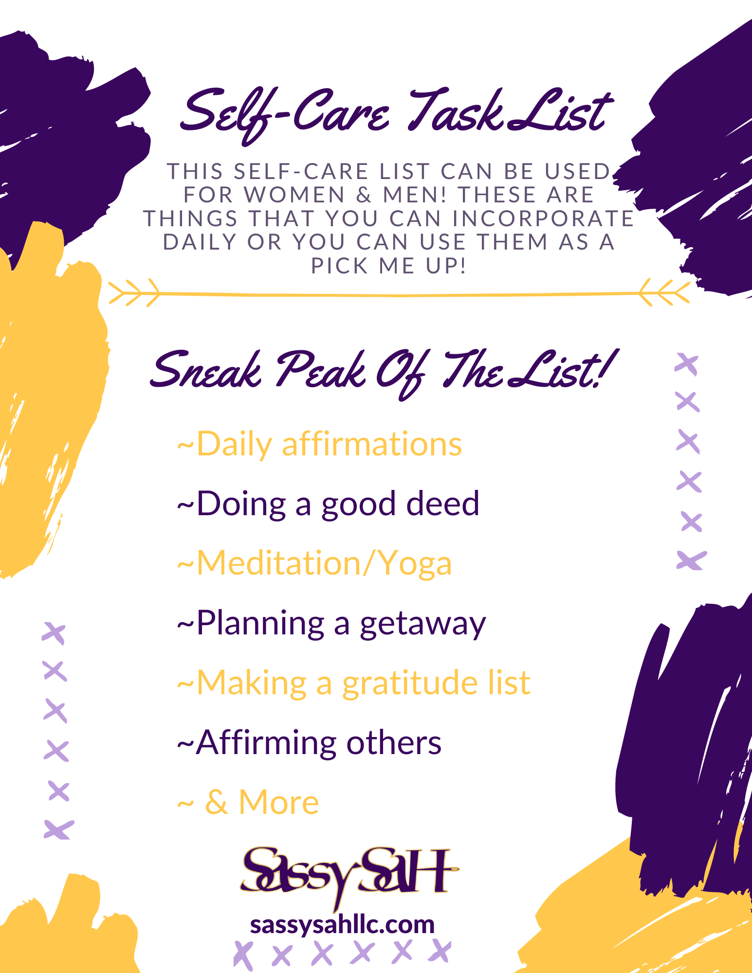 Self-Care Task List!